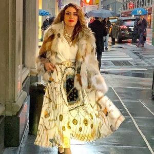 Regal Print Pleated Skirt